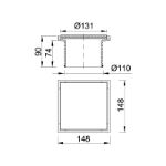 Kép Styron 150x150mm padlórács magasító fehér üveggel