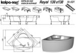 Kép Kolpa San Royal 130x130 beépíthető sarokkád 705190