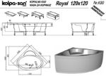 Kép Kolpa San Royal 120x120 beépíthető sarokkád 731180